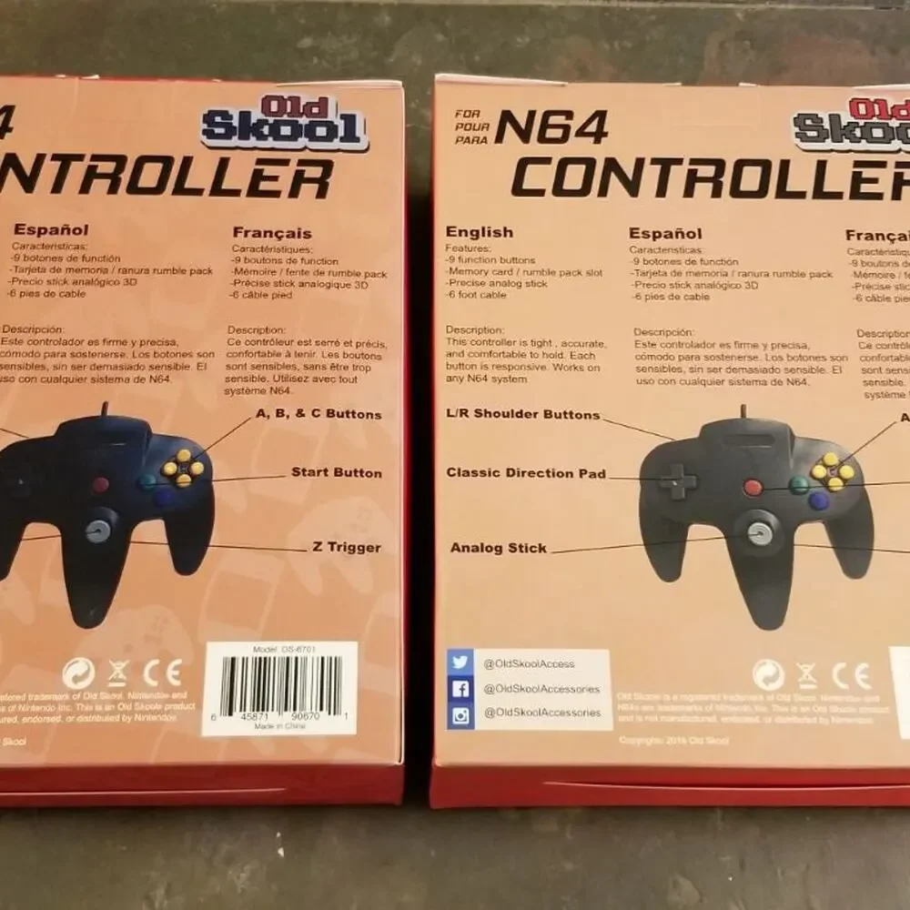 2 N64 Controllers - Blue & Jungle Green (NEW) - Nintendo64 - Old Skool